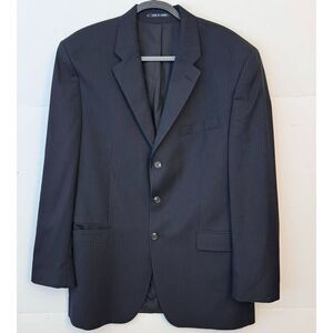 Ralph Lauren Blazer Mens‎ 44L Blue Striped Classic 100% Wool 3 Button